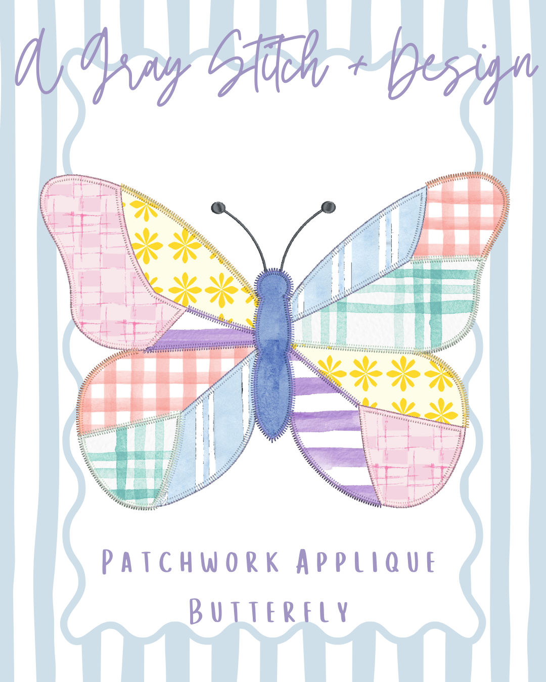 Patchwork Butterfly Applique