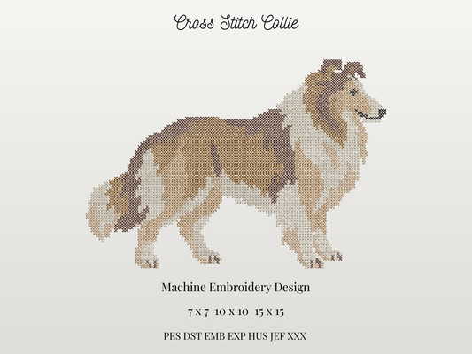 Cross Stitch Collie Mascot