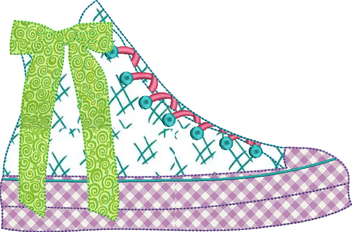 Bean Stitch Chuck Sneaker Applique Design