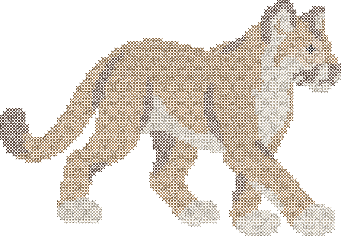 Cross Stitch Cougar Mascot
