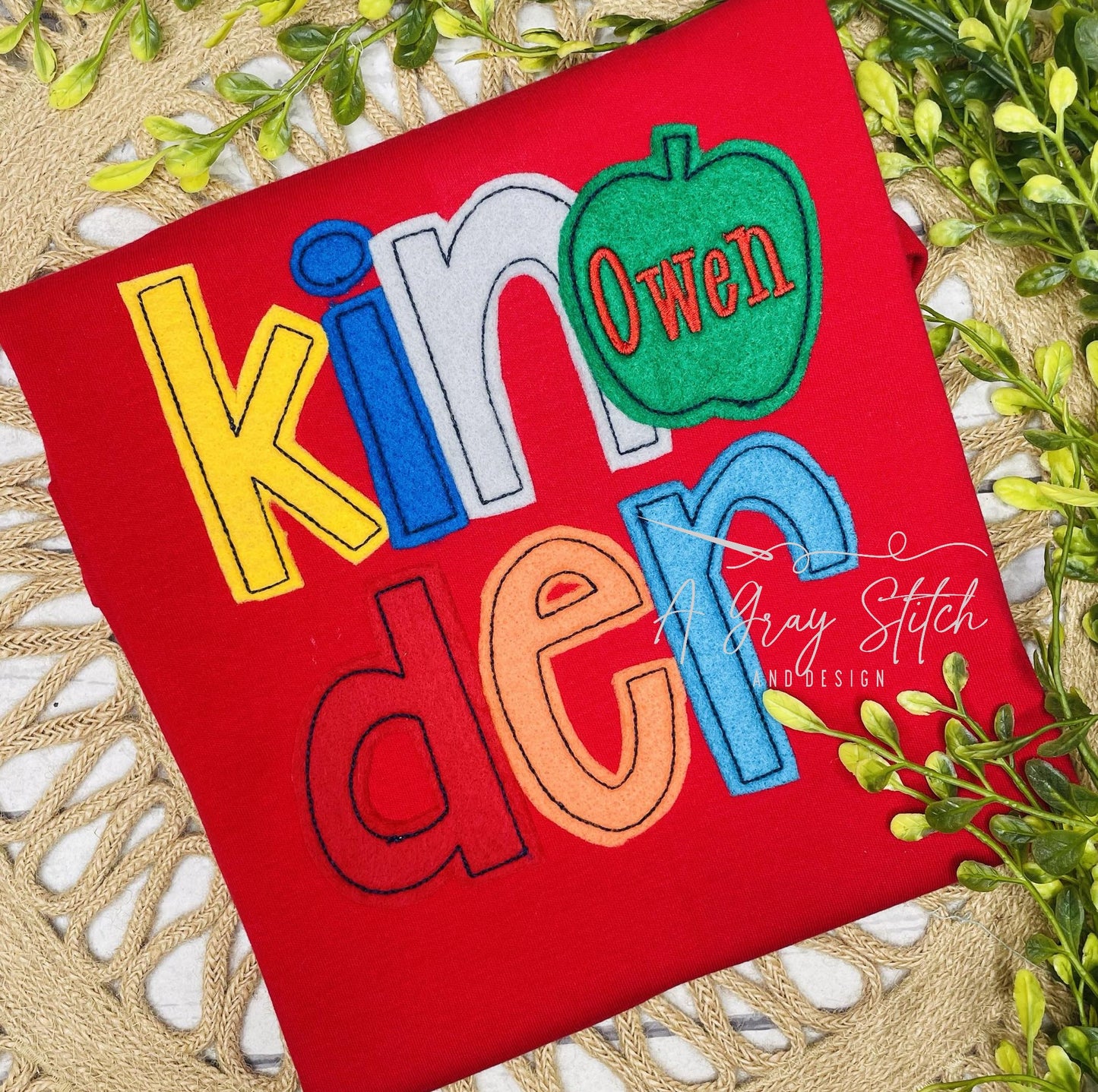 Bean Stitch Applique Quirky Kinder Design