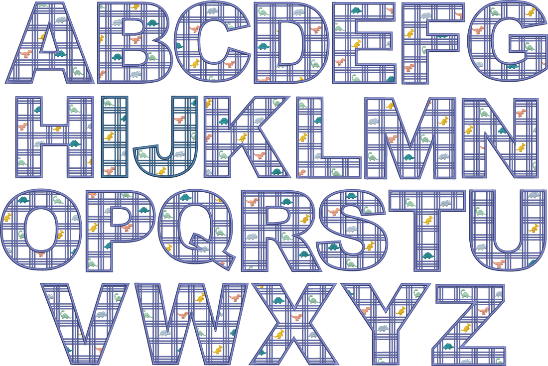 Dino Plaid Font – A Gray Stitch and Design