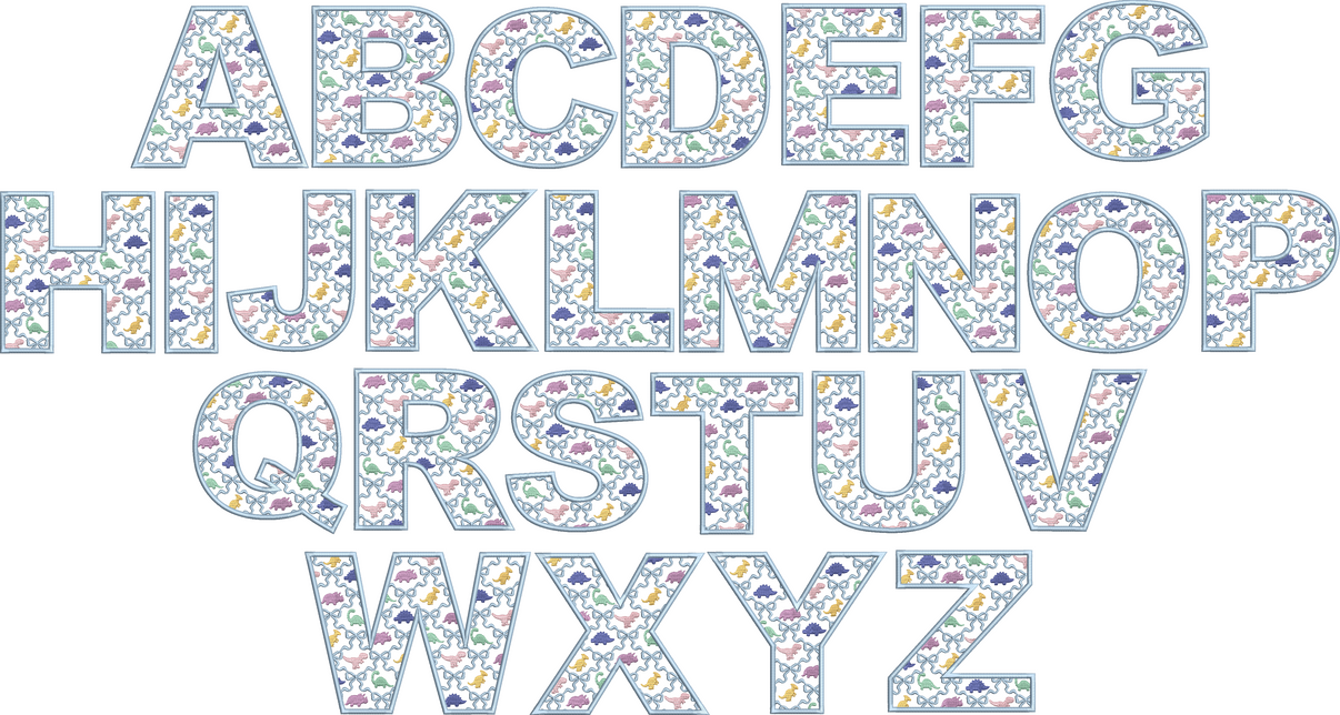 Girly Dino Grandmillenial Font Bow Font – A Gray Stitch and Design