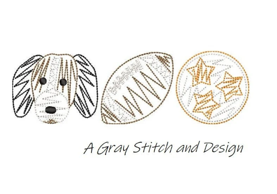 Hound Dog Embroidery Design Quick Stitch Sketchy Trio