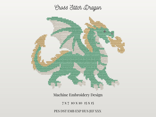 Cross Stitch Dragon Mascot