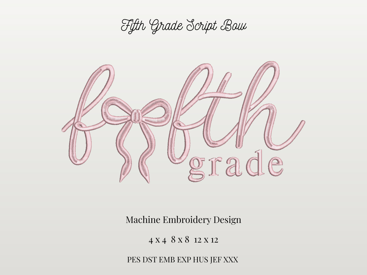 Back to School Fifth Grade Script Bow