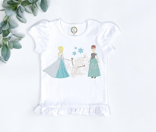 Frozen Sketch Embroidery Design