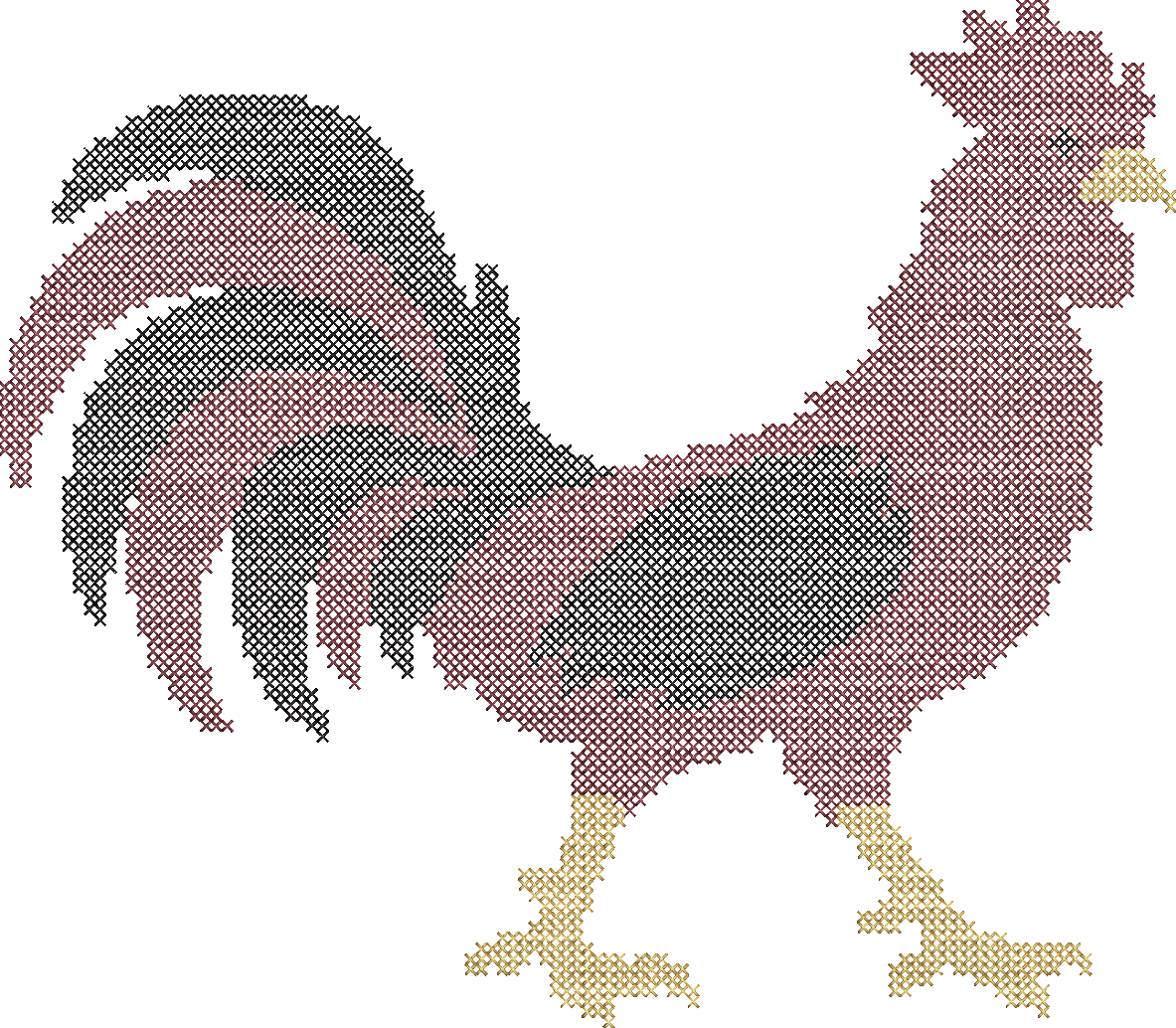 Cross Stitch Gamecock Mascot