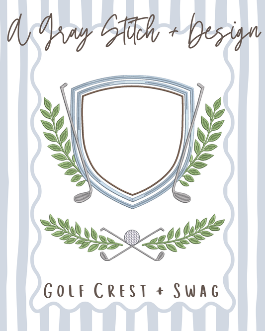 Golf Inspired Crest and Swag Set