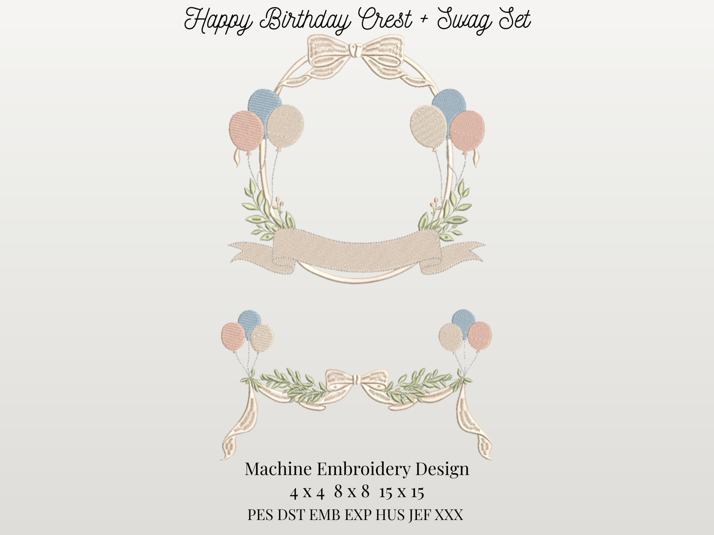 Happy Birthday Heirloom Crest and Swag Set