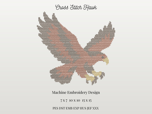 Cross Stitch Hawk Mascot