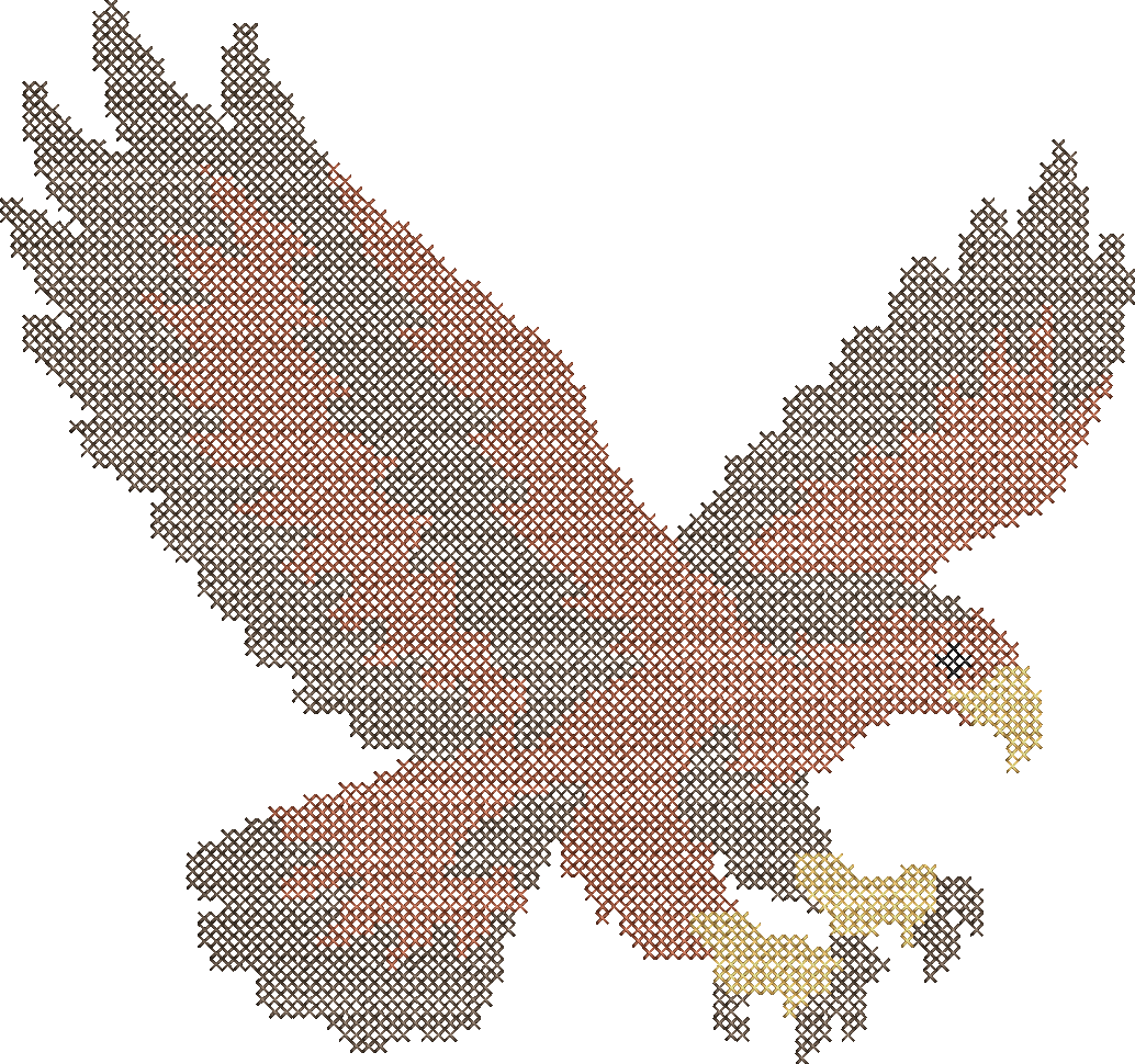 Cross Stitch Hawk Mascot
