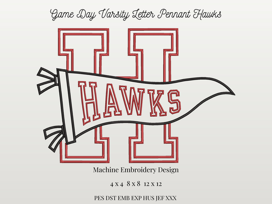 Hawks Varsity Letter Pennant