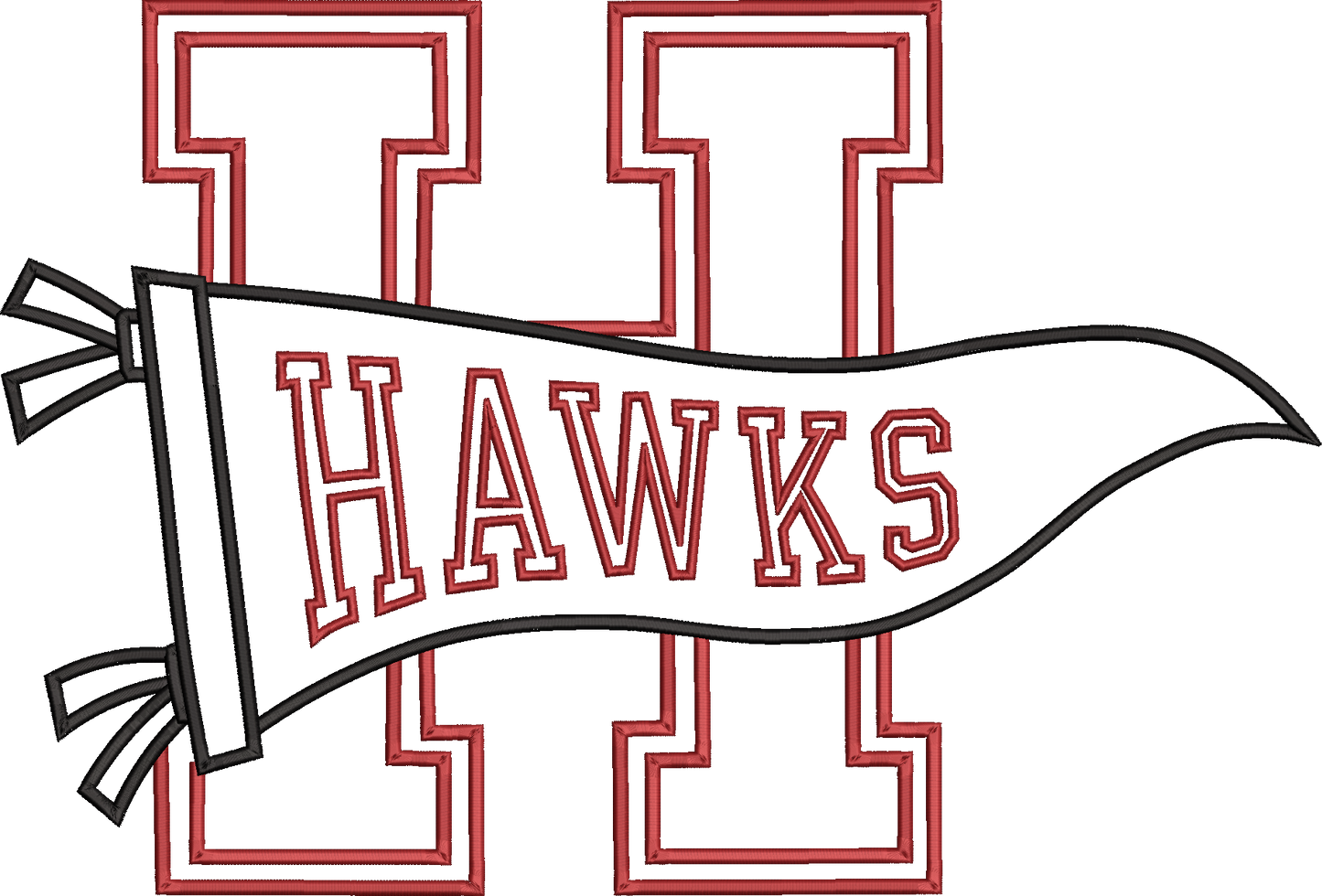 Hawks Varsity Letter Pennant