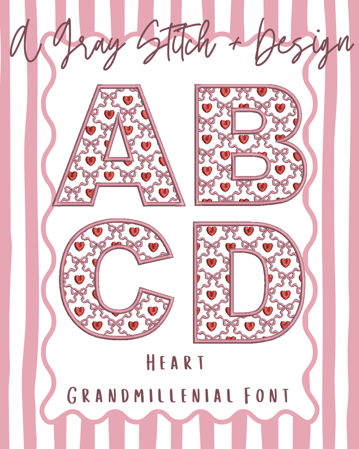 Heart Grandmillenial Font – A Gray Stitch and Design