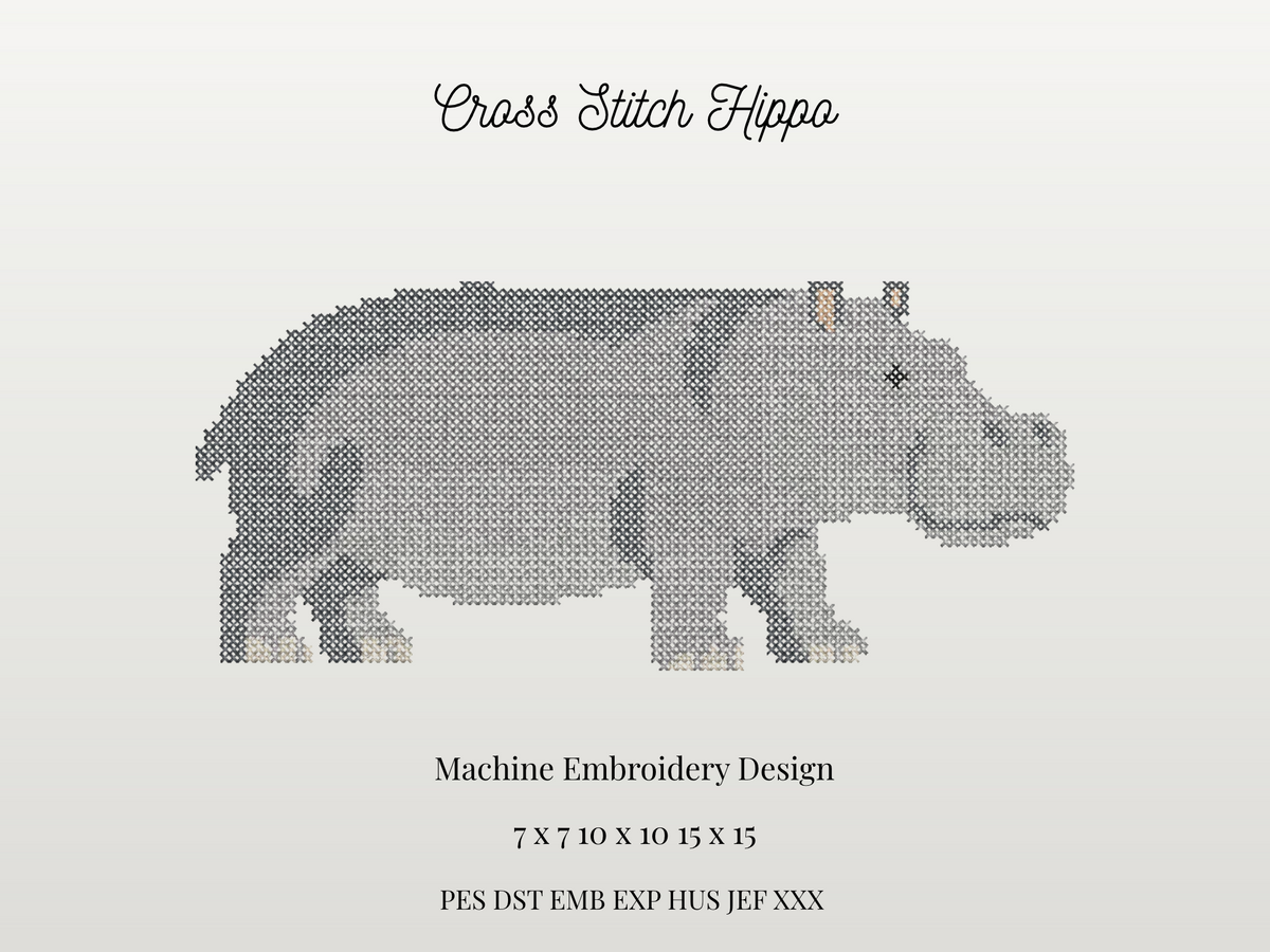 Cross Stitch Hippo