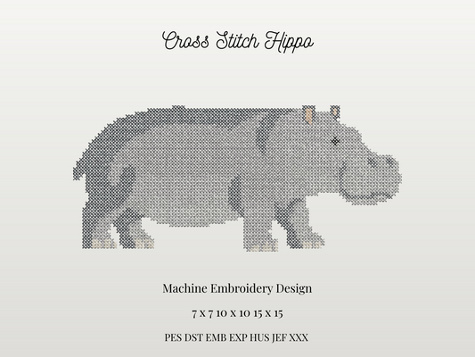 Cross Stitch Hippo