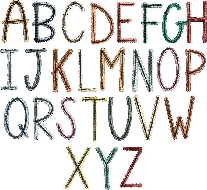 Shadow Scratch Embroidery Font 3-in-1 Embroidery Fonts Quick Stitch BX included