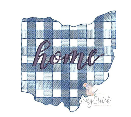 Gingham Ohio Machine Embroidery Design