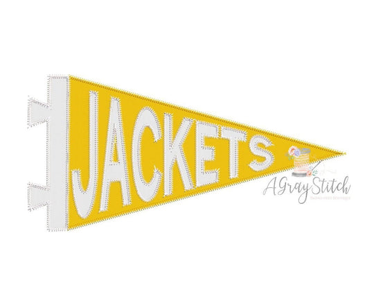 Jackets Spirit Pennant Flag Applique Machine Embroidery Design