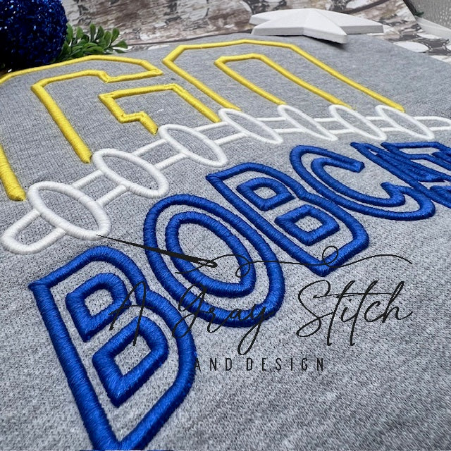 Puff Embroidery Football Laces GO