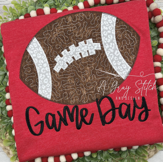 Quilted Football Applique Design