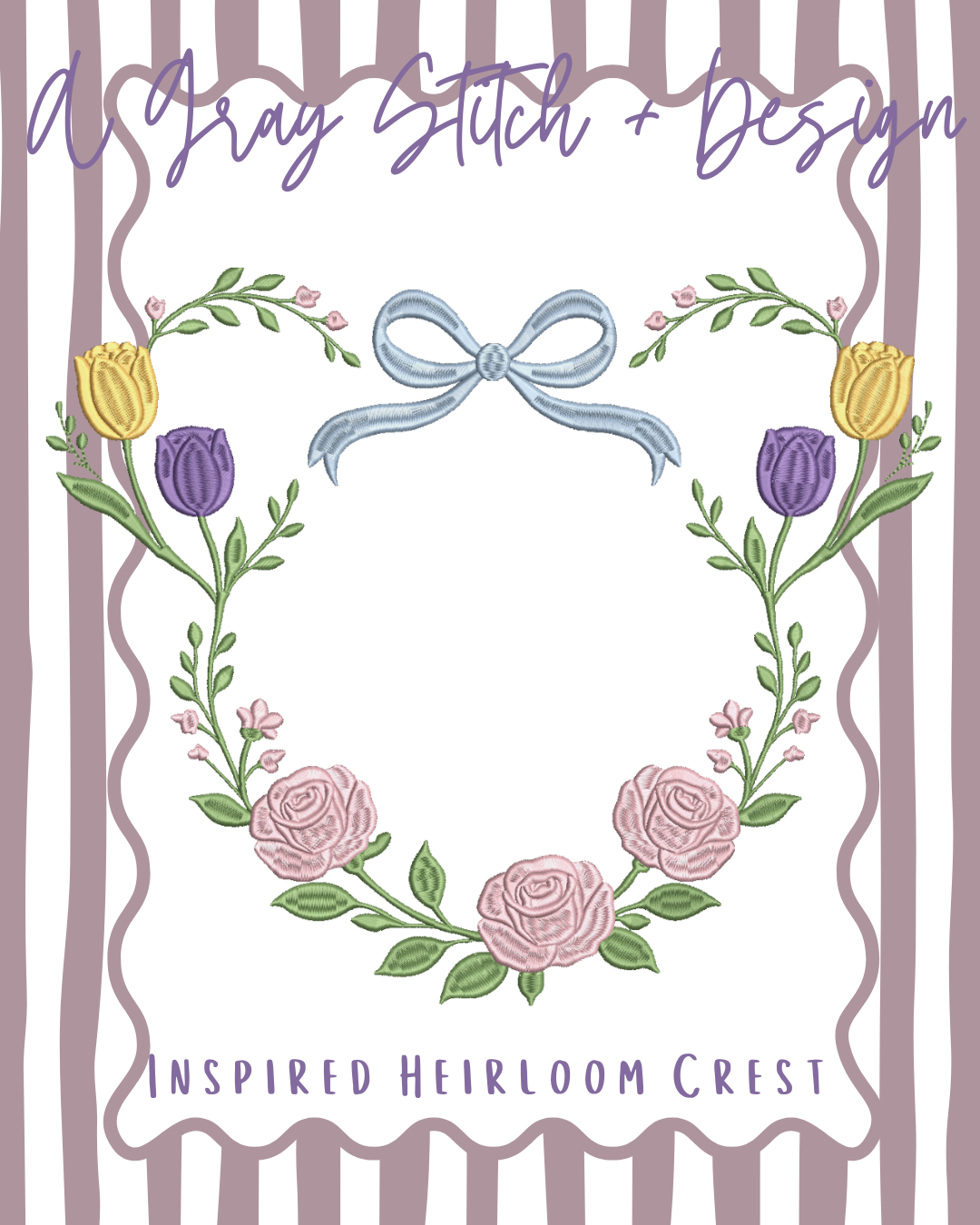 Inspired Floral Heirloom Crest – A Gray Stitch and Design