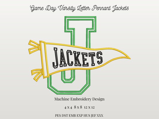 Jackets Varsity Letter Pennant