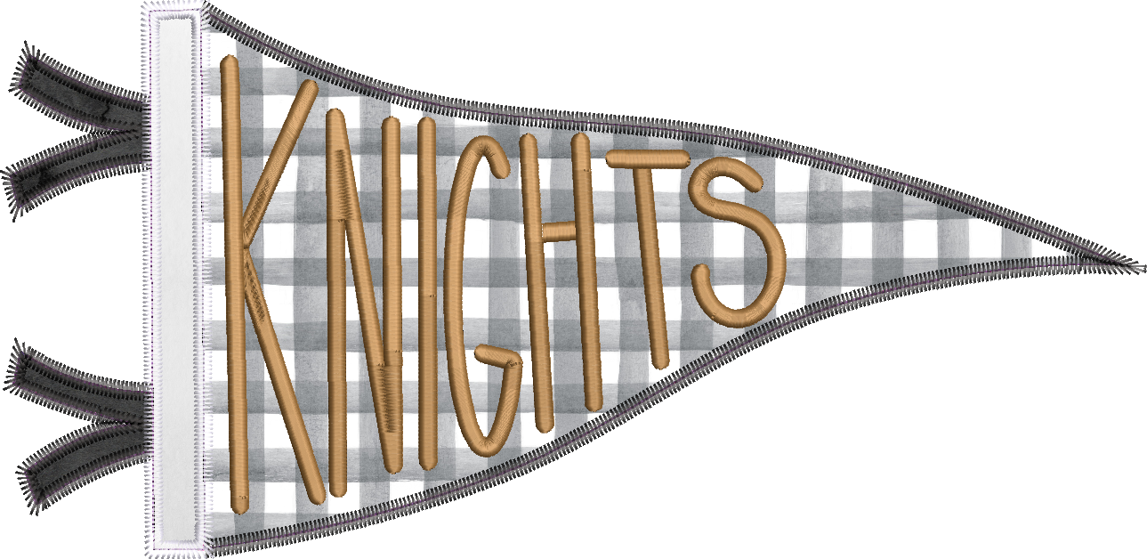 Knights Handlettered Pennant Flag
