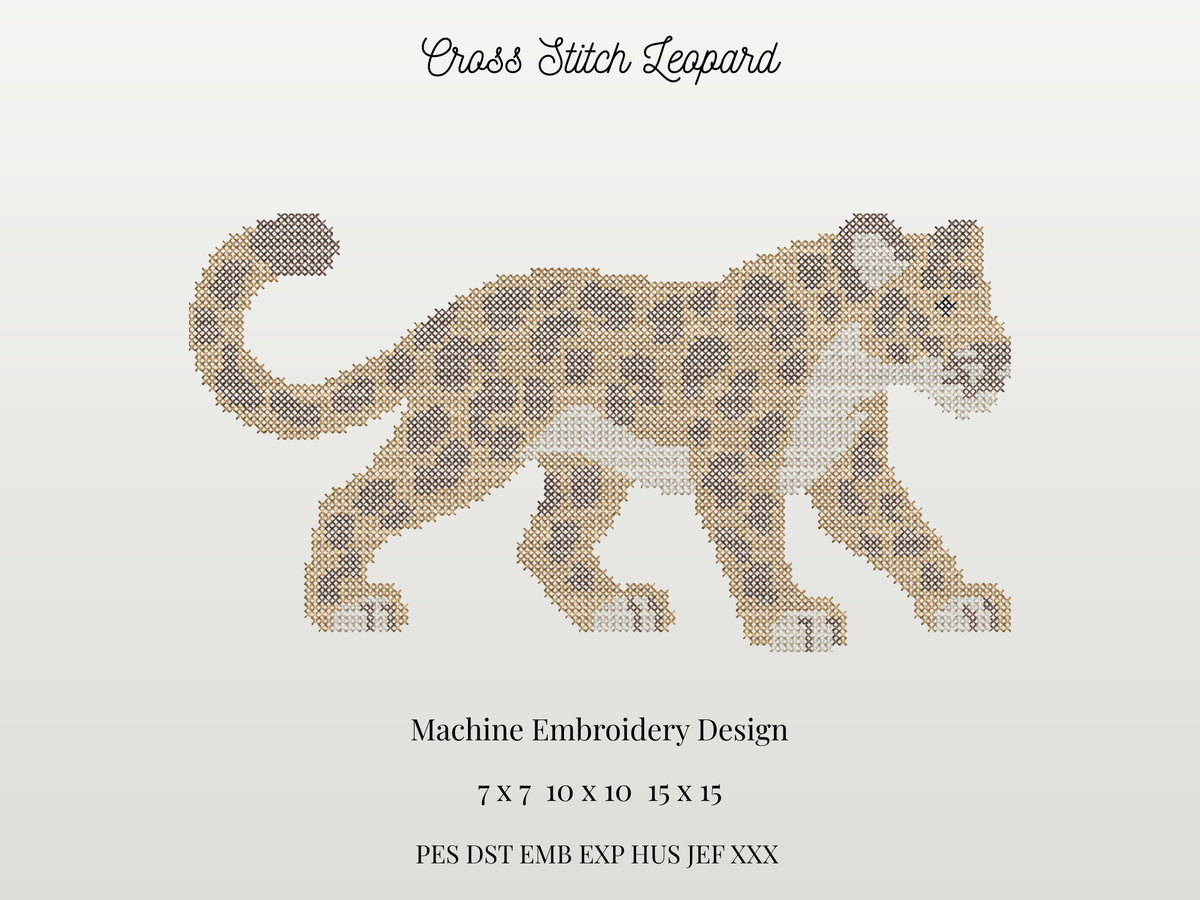 Cross Stitch Leopard Mascot