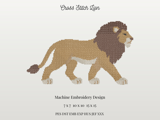 Cross Stitch Lion Mascot