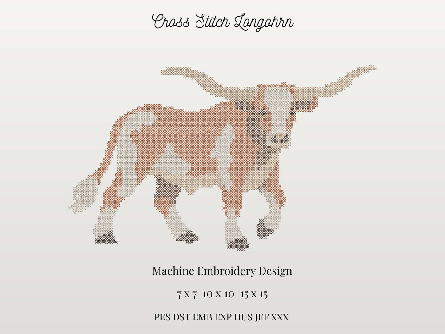 Cross Stitch Longhorn Mascot