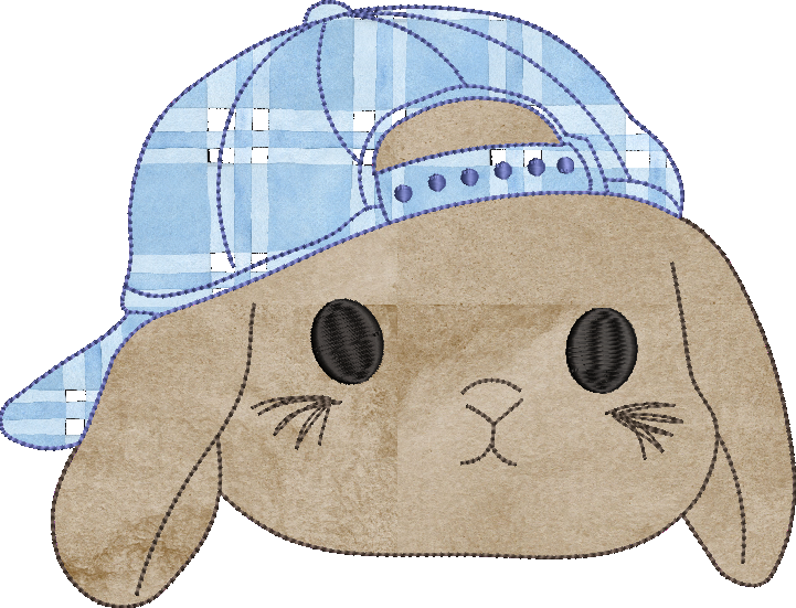 Bean Stitch Applique Lop Eared Bunny Boy