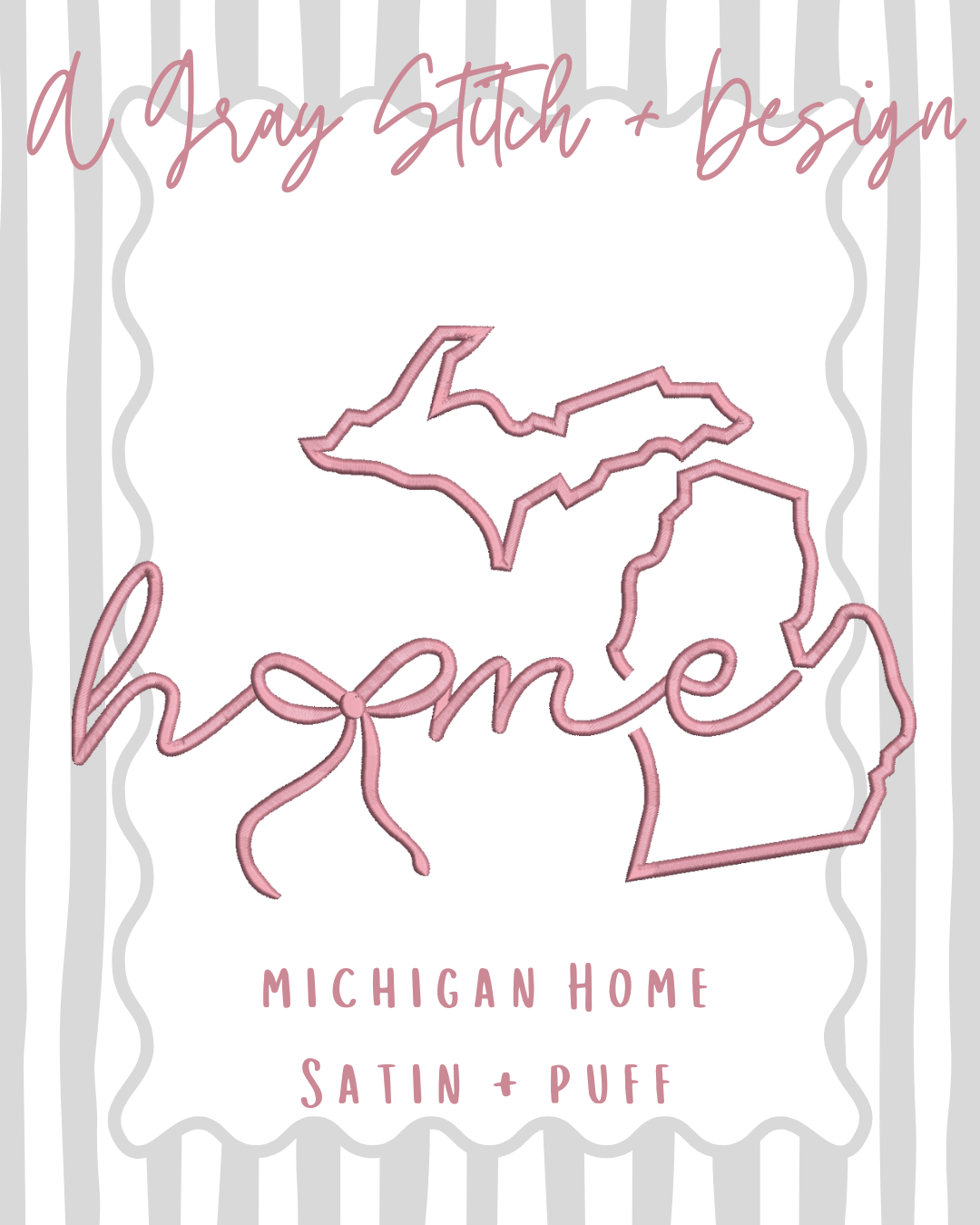 Michigan Home 3D Puff and Satin