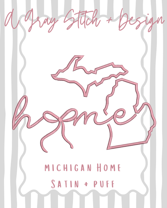 Michigan Home 3D Puff and Satin