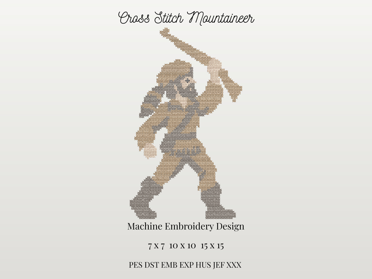 Cross Stitch Mountaineer Mascot