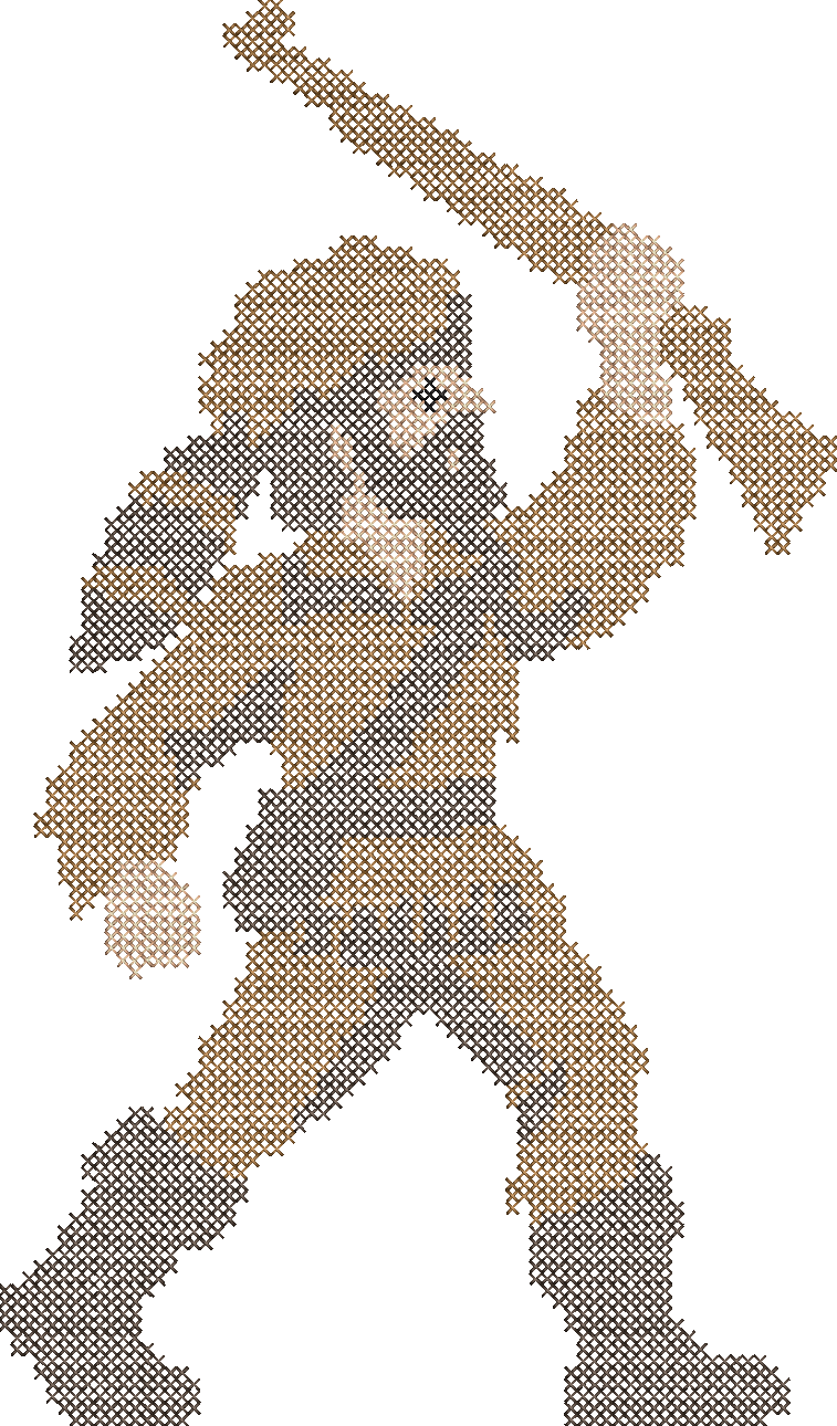 Cross Stitch Mountaineer Mascot