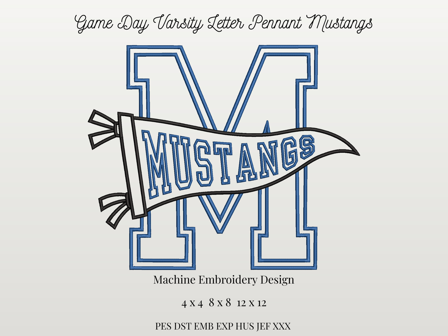 Mustangs Varsity Letter Pennant