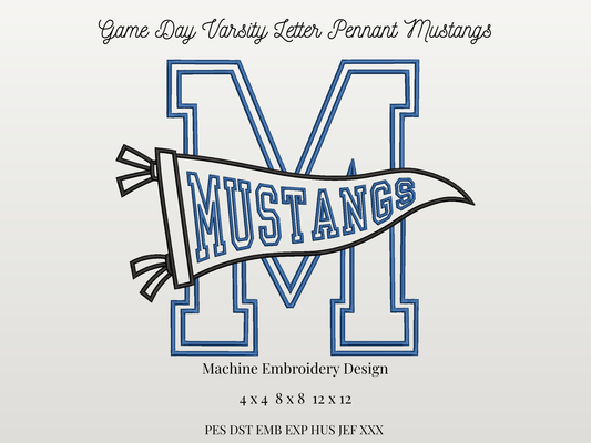Mustangs Varsity Letter Pennant