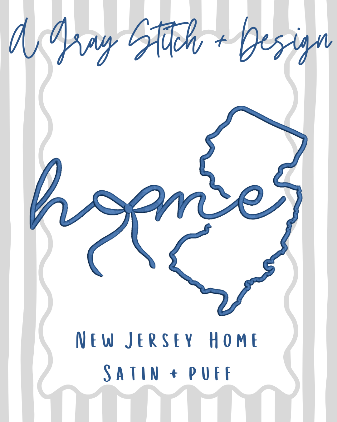 New Jersey Home 3D Puff and Satin