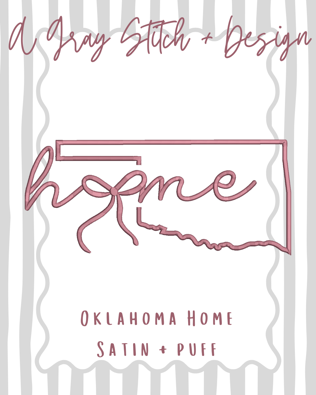 Oklahoma Home 3D Puff and Satin