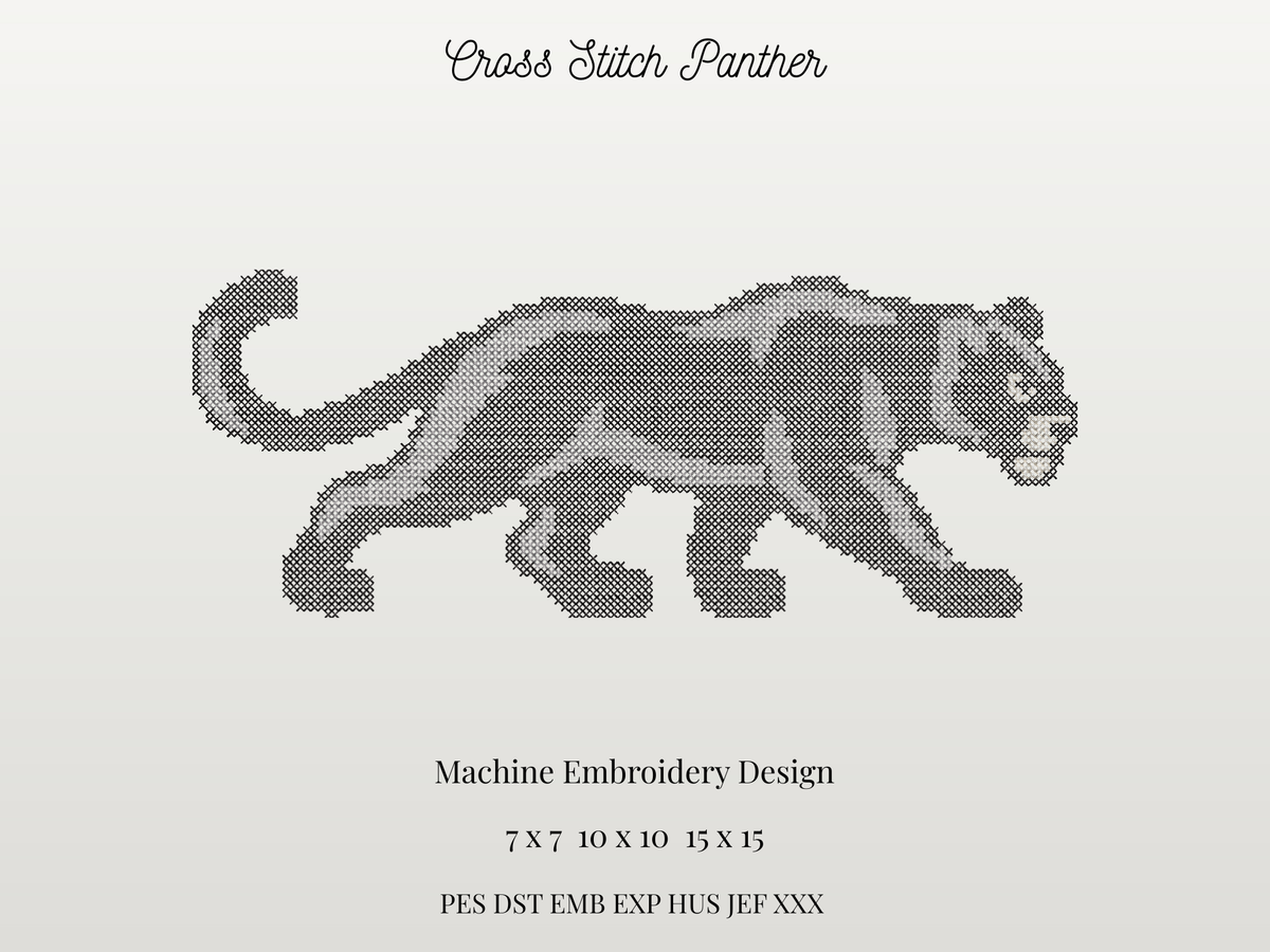 Cross Stitch Panther Mascot