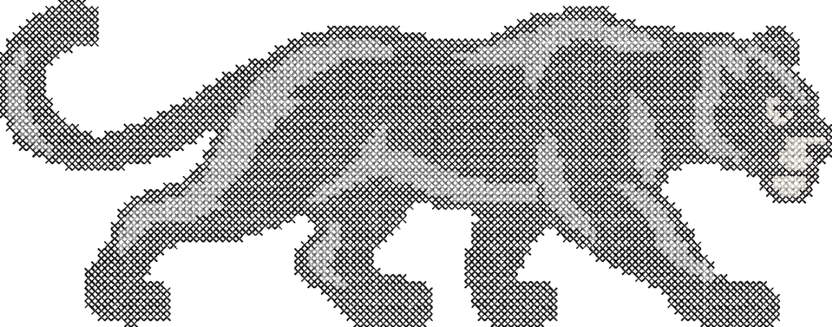 Cross Stitch Panther Mascot