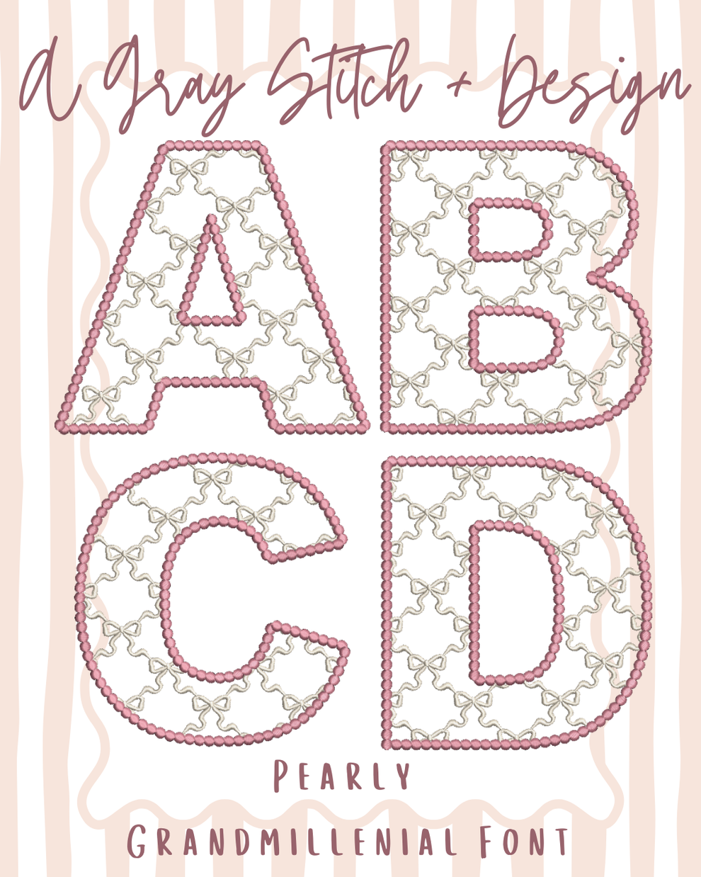 Pearly Grandmillenial Font – A Gray Stitch and Design
