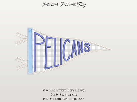 Pelicans Handlettered Pennant Flag