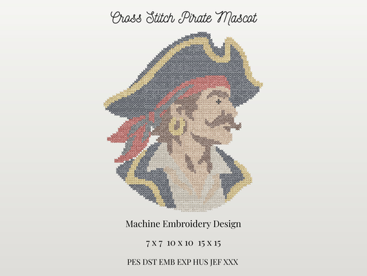 Pirate Cross Stitch Mascot