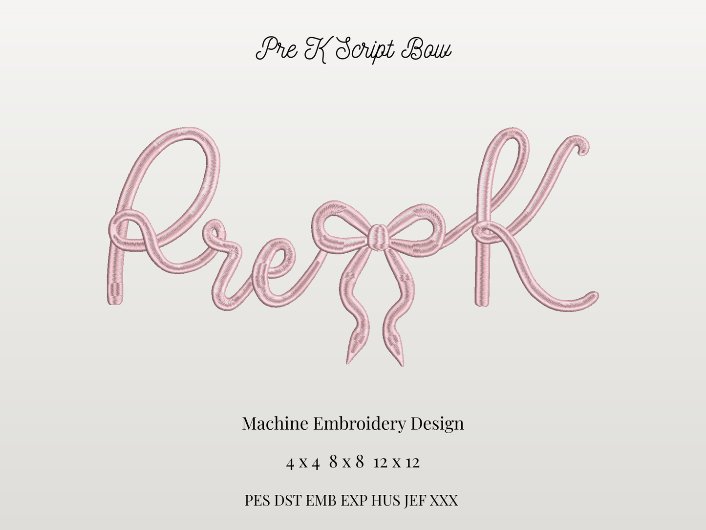 Back to School Pre K Script Bow