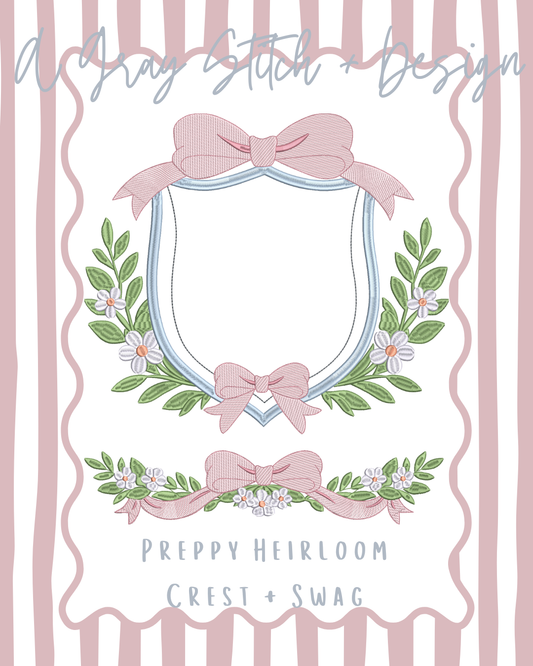 Preppy Heirloom Crest and Swag Set