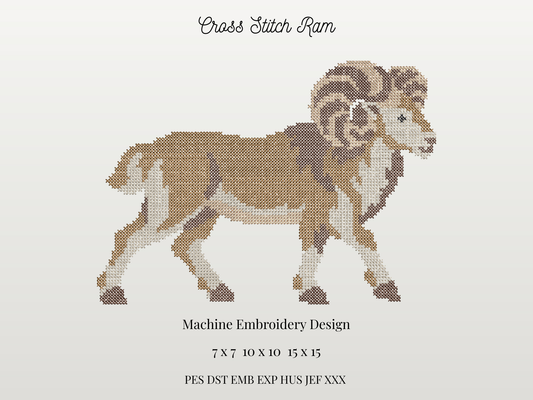 Ram Cross Stitch Mascot