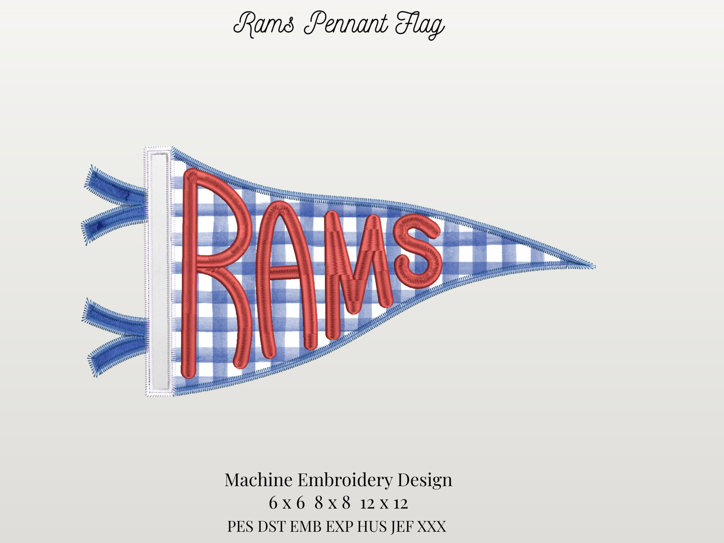 Rams Handlettered Pennant Flag